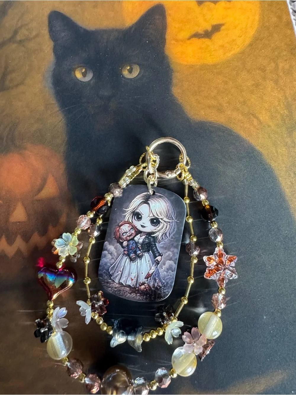 Halloween Handmade Gold-Tone Bride of Chucky Phone Charms $13 each